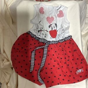 Disney Red and White Dalmatian Dress with Hearts
